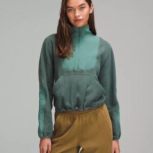 Lululemon Fleece + Ripstop Hiking Pullover Jacket, Forrest, size 6